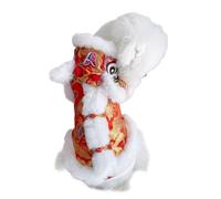 Chinese New Year, Dog Traje, Warm Soft Lion Dance Pet Coat, 12 pulgadas Spring Festival Outfit with Plush Material, Adjustable Soft Pet Jacket for Small Medium Dogs and Kittens, Home Indoor Outdoor