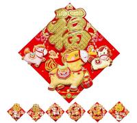 Chinese New Year-Fu Character Stickers, 2026 Year of The Horse Door Stickers, Vibrant Spring Festival Sticker Holiday Decor Party Favors for Home, Entryway, Wall, Window