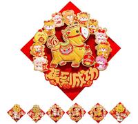 Chinese New Year-Fu Character Stickers, 2026 Year of The Horse Door Stickers, Vibrant Spring Festival Sticker Holiday Decor Party Favors for Home, Entryway, Wall, Window