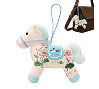 Chinese New Year Horse Mascot - 12x10x7cm Plush Animal Doll | Chinese New Year Keychain - For Kids Teens Adults Culture Enthusiasts Students Office Travelers Cars Trucks Sedans Backpacks Suitcases