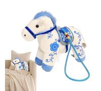 Chinese New Year Horse Plush - 5.12 Inches, Horse Stuffed Animal, Blue White Horses Plush | Cute Collectible Design, Decorative Pendant, Gift For Girlfriend, Children, Men, Women, Kids, Teens, Family