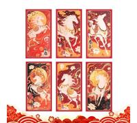 Chinese New Year Horse Red Envelopes - 6 Pieces Holiday Supplies