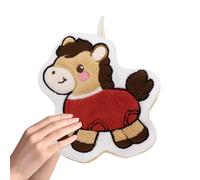 Chinese New Year Kitchen Towel - 9.84 Inch Coral Fleece Dishcloth | Soft Absorbent Hangable Towel - Festive Year of the Horse design for spring festival holiday kitchen bathroom farmhouse decor