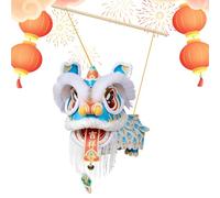 Chinese New Year Lantern Kit - Lion Dance Holiday Decoration | Paper Fabric with DIY Assembly Feature, Traditional Spring Festival Display, Party School Restaurant Home Parade Room Craft Set