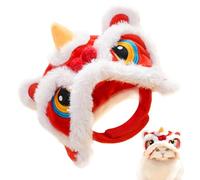 Chinese New Year Pet, Lion Dance Clothes, Small Pet Headwear, Cat Dance Costume, Holiday Pet Dress, New Year Cat Apparel, Chinese Costume Pet, Cat Celebration Dress, Plush Material