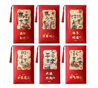 Chinese New Year Red Envelopes 2026 - Horse Design | 6 Piece Gold Embossed Cash Packets, Holiday Party Supplies, Wedding Birthday Graduation Gift, Collectible Ornament for Family Gatherings Christmas