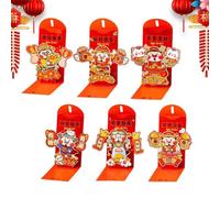 Chinese New Year Red Envelopes - 6 Pieces | Embossed 3D Horse Money Packets For Kids, Adults, Friends & Family, Ideal For Cash, Greeting Cards, Party, Spring Festival, Wedding, Holiday, Festive