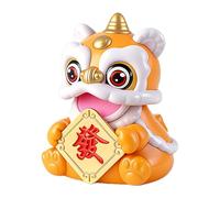 Chinese New Year - Solar Powered Lion Dance, Desk Decorations Auto Dashboard Ornaments for Drivers Collectors Sedans Trucks Office Home Daily Commuting Road Trips Bookshelf Fun Decorative Car