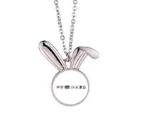 Chinese Online - Collar con colgante de conejo con texto en inglés "Both His Hands Are In Keybord"