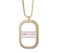 Chinese Online Words Born In 1990s - Collar con colgante de diamantes de cristal dorado