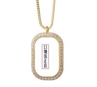 Chinese Online Words Got From Japanese - Collar con colgante de diamante y cristal dorado