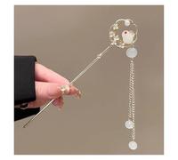 Chinese Rabbit Hairpin Pearl Tassel Girl Hair Stick Elegant Metal Flower Hanfu Hair Clip Headpiece Hair Stick(Colour B)