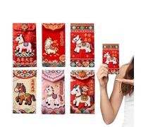 Chinese Red Envelope - 6-Piece 2026 Set | Cute Embroidered Red Packets For Money Gifting, Ideal For Chinese New Year, Spring Festival, Tet, Weddings, Holidays, Housewarming, Greeting Cards, And