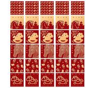 Chinese Red Envelope - Traditional Money Gift Bags for Lunar New Year | Festive Red Gold Design, Paper Construction, Perfect for Cash, Gift Cards, Weddings, Birthdays 3.54x3.54in