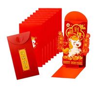 Chinese Red Luck Wallets - Horse Year Three D Embossed Sobres, Shiny Gold Foil Gift Packet Collection, Cultural Blessing Decor | Meaningful Festive Gifting Choice For Holiday Celebrations Wedding B