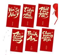 Chinese Red Sobres - Vietnamese Luck Money Packet 2026, 6 piezas con diseño de papel dorado, papel premium con patrones tradicionales, New Year sobres Spring Festival, Holiday Essential for Wedding