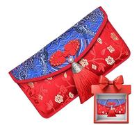 Chinese Silk Red Envelopes,Chinese Traditional New Year Red Packets, Large Size Traditional Packets | Chineses Reds Envelopes With Tassels | For Adults Elders Home Family Gathering Holidays Birthday