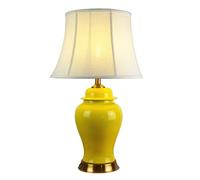 Chinese Style Ceramic Table Lamp Modern European Retro Yellow Hotel Living Room Bedroom Bedside Lamp (Color : B Size : 40x70cm) (A 40x70cm)