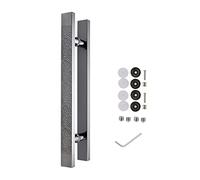 Chinese Style Door Handle Double-Sided, Sliding Barn Door Pull Bar Handle with Complete Kit, Stainless Steel Glass Entry Door Handle for Double Door (Color : C, Size : L