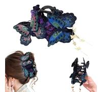 Chinese Style Embroidered Butterfly Hair Claw Clip with Tassel,Elegant Embroidered Butterfly Hair Claw Clip for Women,Vintage Ethnic Hairs Accessories for Wedding Party Daily Wear