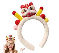 Chinese Style Headband, Lunar New Year Hair Accessories, Cute Plush Lions Design, Cartoon Festival Headdress, Soft Decorative Hairpin for Birthdays, Performances, Family Gatherings