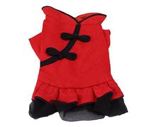 Chinese Style Qipao Pet Costume | Soft Cotton Cheongsam for Dogs/Cats | Traditional Puppy Clothes for Parties/Photos | Elegant Pet Apparel (SG)