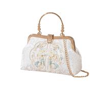 Chinese Styles - Bolso de mano bordado para mujer, bolso de noche con correa de cadena, bolso de hombro para niñas, Versión A, One Size
