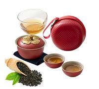 Chinese Tea Set Orange Shape Brewing Ceramic Kit Handcrafted Pot