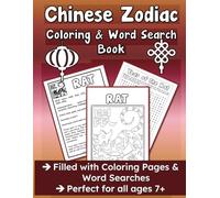 Chinese Zodiac Coloring and Word Search Activity Book: Chinese Lunar New Year Zodiac Coloring Book with Word Searches-children's coloring book-dyslexic font-ages 7+