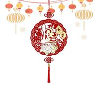 Chinesische Neujahrsdekoration,Glücksanhänger Für Neue Jahr 2026 | Anhänger Und Ornamente In Rot Und Gold Mit Thema,Für Zuhause Auto Wand Tür Wohnzimmer