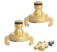 Chingcoo Adaptador de acoplamiento rápido de latón, juego de 2 unidades, acoplamiento de enchufe compatible con sistema Gardena y sistema Geka, conector de 1/2 pulgadas con junta, acoplamiento de