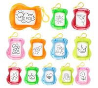 Chingcoo Mini Pizarra de Dibujo Magnética, 12 Pieza Mini Tablero de Dibujo, Mini Pizarra Mágica, Llavero para Niños, Pizarra Magnética, Regalos para Cumpleaños y Piñata de Pascua