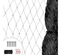 Chingcoo Red de protección para pájaros de 7,5 × 5 m, malla estrecha de nailon, multifilamento, red para árboles frutales, jardín, con 20 bridas, 6 piquetas, 4 correas tensoras (6 cm, 7,5 m x 5 m)