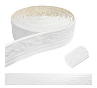 Chingcoo Zócalo Moldura De Borde,10 m x 8 cm x 5 mm,Recorte del Borde,Pelar y Pegar El Marco del Espejo Tira De Masilla De Flores Tira De Borde 3D Pared Decorativa Espuma Techo