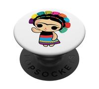 Chingona Cabrona Muñeca María de Trapo Otomí Mexicana Latinx PopSockets PopGrip Adhesivo