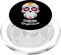 Chingona Corazón Calavera de Azúcar Mexicano Dia De Los Muertos PopSockets PopGrip para MagSafe