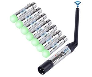 CHINLY 8pcs DMX512 2,4G ISM tTransmisor/Receptor XLR Inalámbrico Macho/Hembra Control De Luz LED Versión Corta para DJ LED Stage Bar Party Light