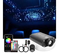 CHINLY Bluetooth 16W RGBW LED Fibra óptica Estrella Kit de luces de techo APLICACIÓN/Control remoto 260pcs * 0,75mm * 2m Fibra óptica para el hogar/automóvil