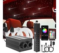 CHINLY Bluetooth Meteor 12W RGBW Twinkle LED Fibra óptica Star Kit de Luces de Techo APLICACIÓN/Control Remoto 225 + 8 = 233PCS * 0.75MM * 3M para hogar/automóvil