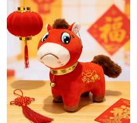 Chino Año Nuevo 2026 Horse - 2026 Year of The Horse Stuffed Animals,Chinese Newyear Plush Horses Mascot Doll Toys,Red Zodiac Horses Plush Ornaments for Spring Festival Lunar New Years Gifts