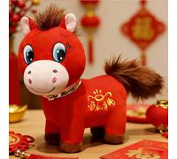 Chino Año Nuevo 2026 Horse - 2026 Year of The Horse Stuffed Animals,Chinese Newyear Plush Horses Mascot Doll Toys,Red Zodiac Horses Plush Ornaments for Spring Festival Lunar New Years Gifts