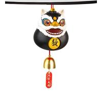 Chino Lion Dance Ornament, Traditional Lion with Bell, Changed Blessing Text Design, Festive Decor for Truck Gold Home, Vibrant Colors, 8,5 x 8,5 x 10 cm, perfecto para Navidad