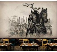 Chino Retro Ukiyo-E Horse Horse Samurai Restaurante Tooling Background Restaurante Snack Bar Decoración Wallpaper Mural personalizado