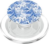 Chinoiserie Blue Toile Vintage Pagoda Grandmillennial PopSockets PopGrip para MagSafe