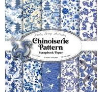 Chinoiserie Pattern Scrapbook Paper: Delft Blue Double Sided Craft Paper for Gift Wrapping, Great For Craft Projects, Scrapbooking Paper, DIY Junk ... (Chinese Print Patterns) Size 8.5" x 8.5"