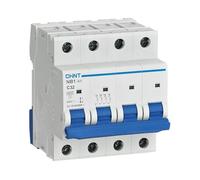 Chint NB1-63C4P32 Series - Disyuntor de circuito en miniatura, 32 A, 4 polos, curva C, 6 kA