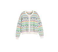 Chinti & Parker Cárdigan 'Miffy Fairisle' verde / rosa claro / negro / blanco M verde / rosa claro / negro / blanco