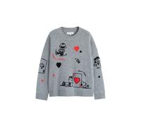 Chinti & Parker Jersey 'Autumn Peanuts '25 Charlie Poker Pals' gris moteado / rojo vivo / negro S EUR