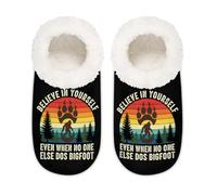 Chintiz Pantuflas para mujer, suaves, acogedoras, cálidas, para mujeres y hombres, con patas de oso, bosque, pies grandes, antideslizantes, con parte trasera cerrada, zapatos de casa para invierno