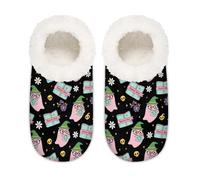 Chintiz Pantuflas para mujer, suaves, acogedoras, cálidas, para mujeres y hombres, Halloween, lindos fantasmas peludos, antideslizantes, con parte trasera cerrada, zapatos de casa para invierno